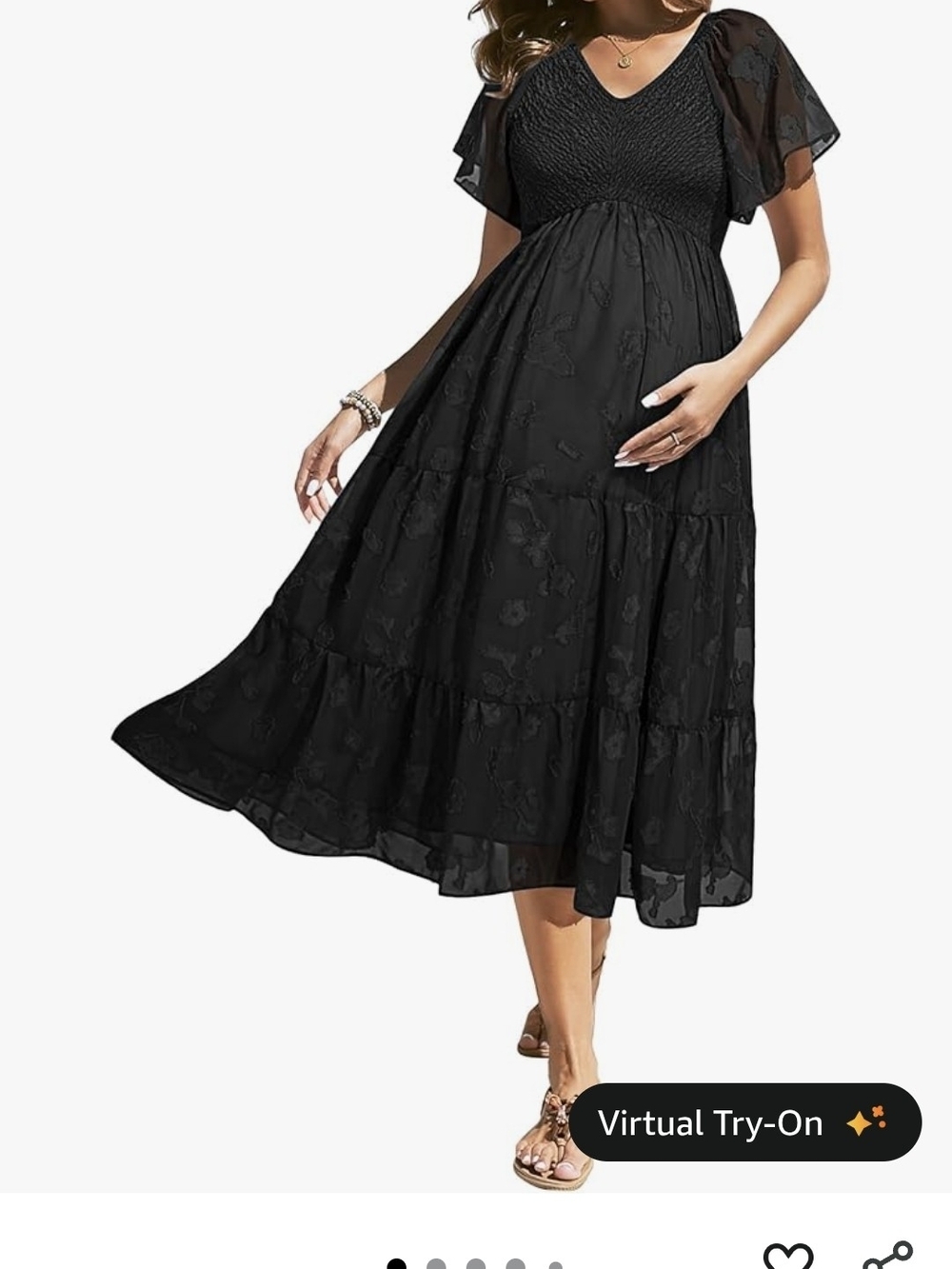 Pinup Fashion Size XL Formal Gown Maxi Dress Black  1/2 Sleeve Chiffon Flare